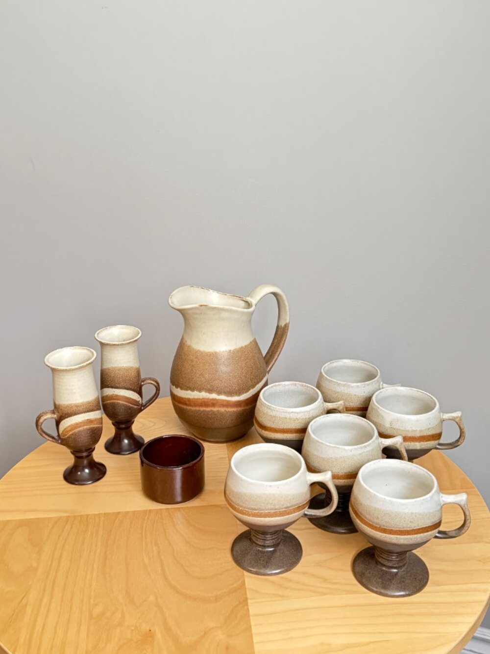 Set of 10 Japan Otagiri Pottery Chute Mug Pitcher Cups Stoneware Tea Drinkware